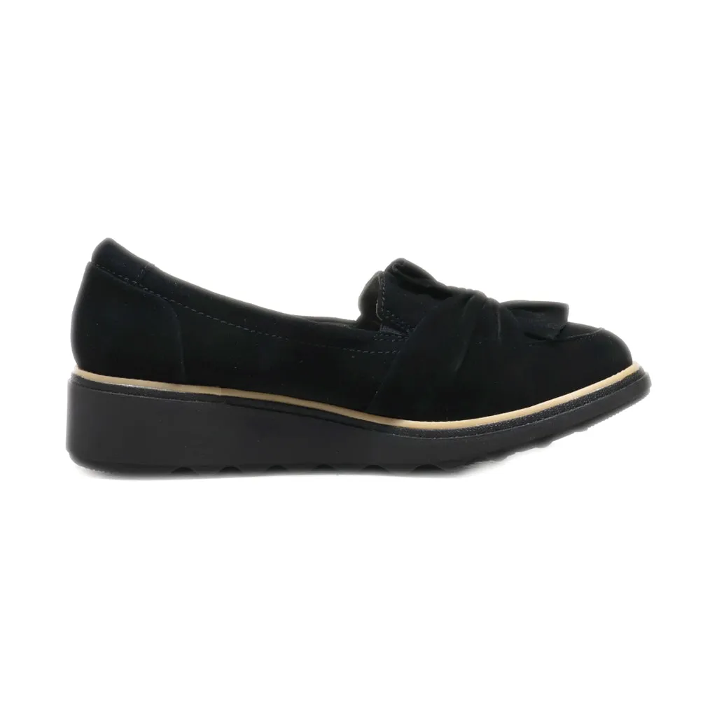 Clarks Loafers Suede Black Colour For Women