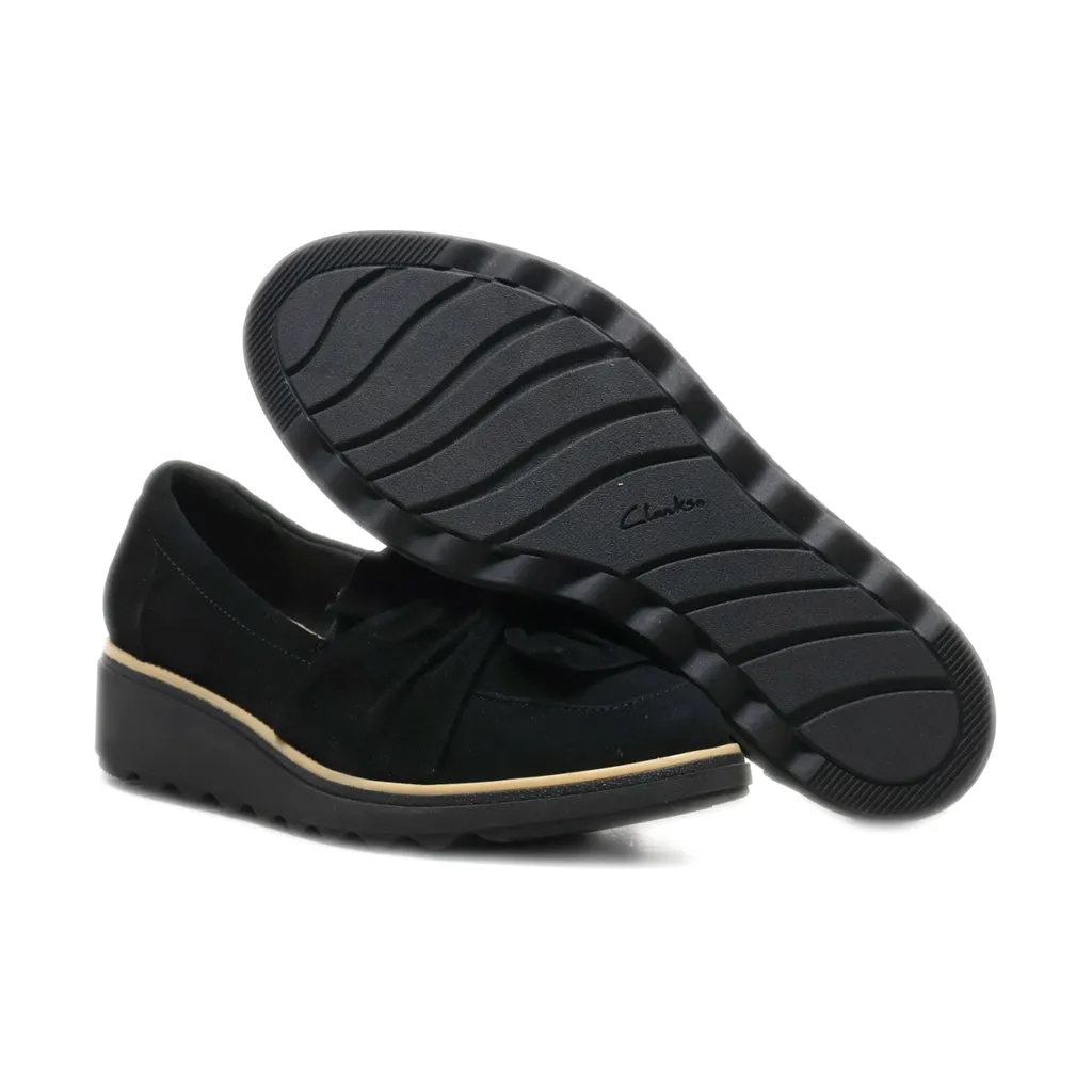 Clarks Loafers Suede Black Colour For Women