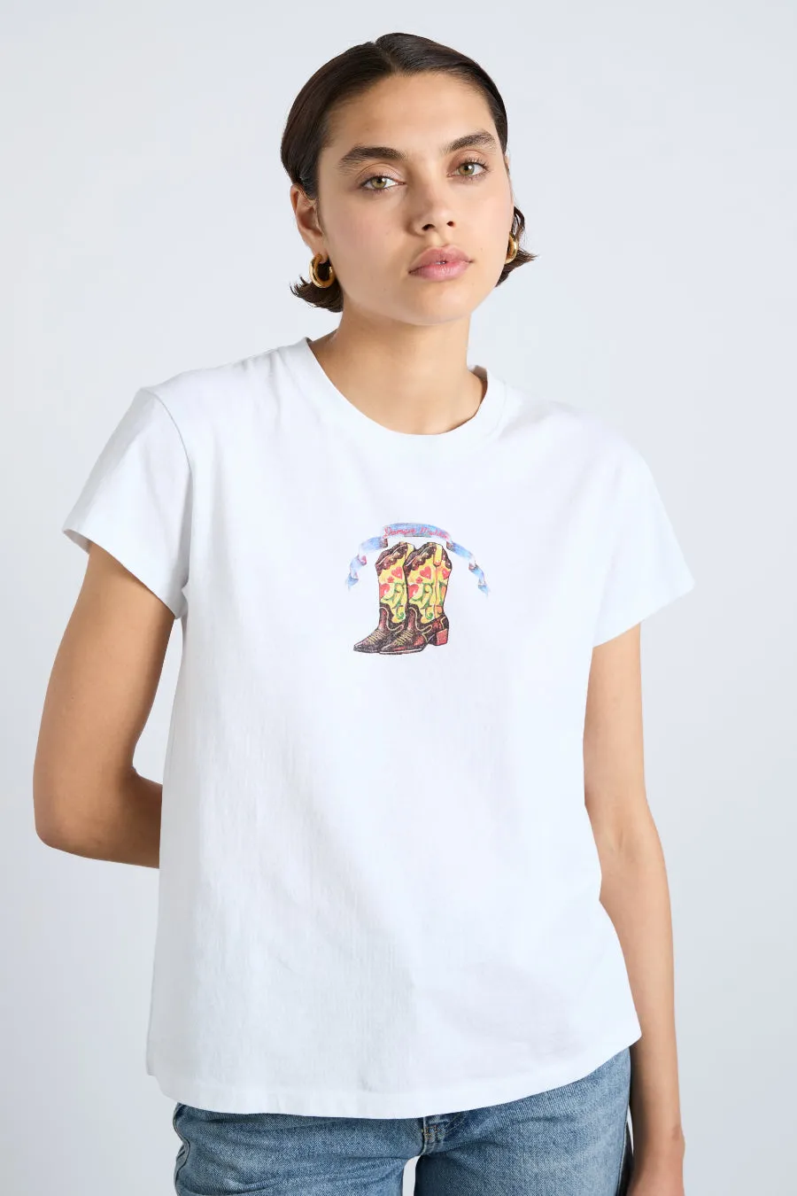 cowboy boot shrunken tee