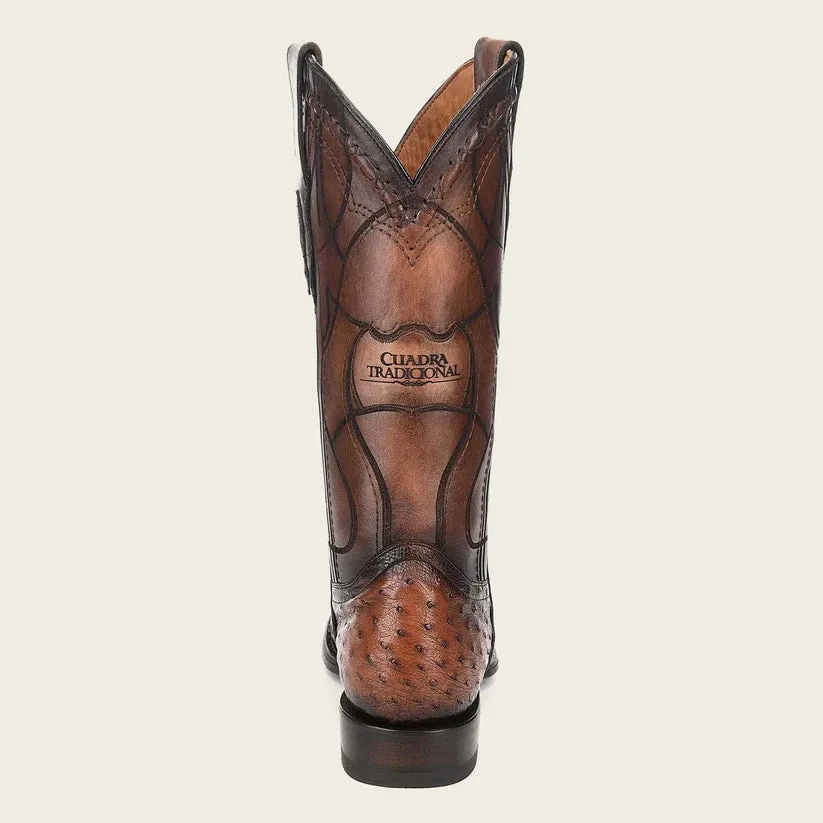 Cuadra Engraved brown exotic leather cowboy boots