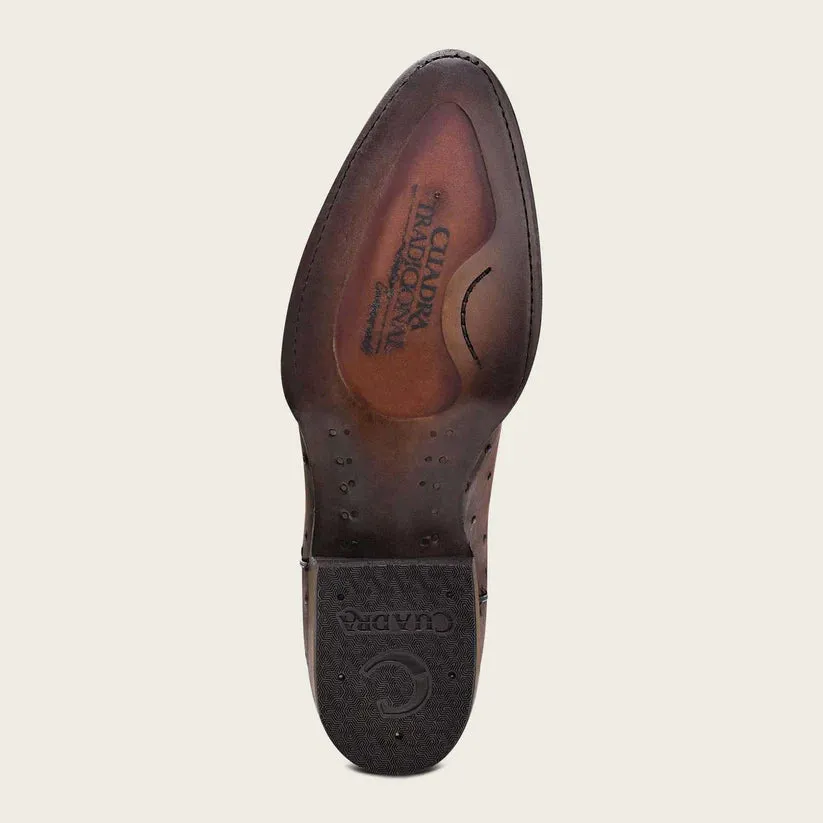 Cuadra Engraved brown exotic leather cowboy boots