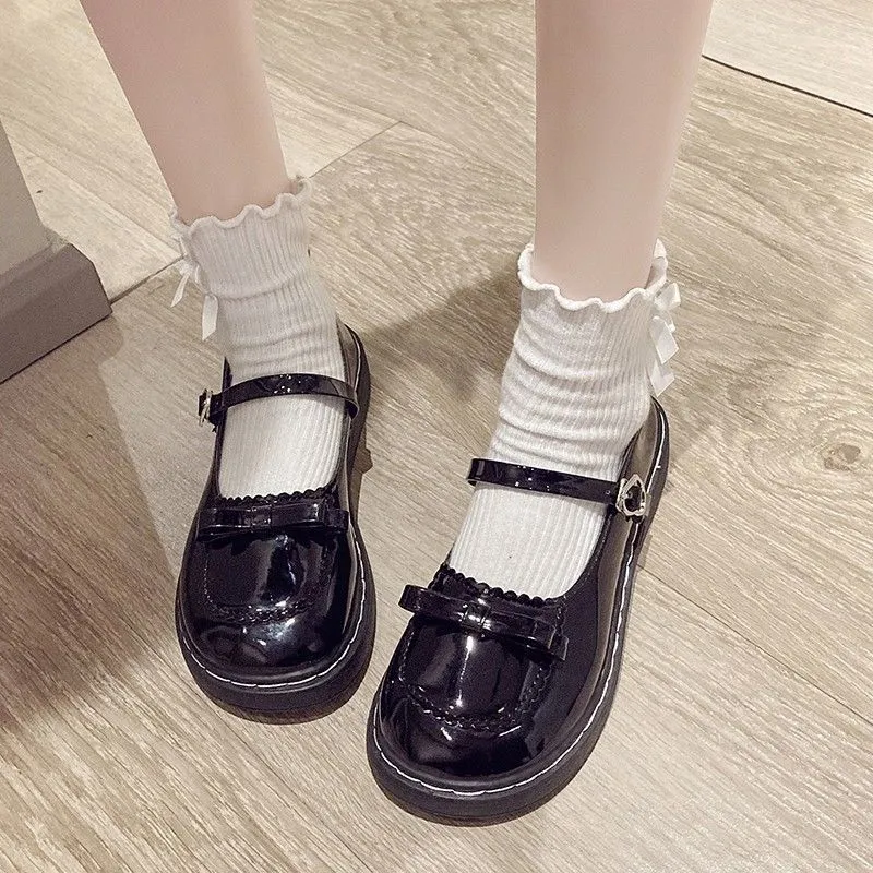 Cute Bow Mary Jane Small Leather Shoes Women