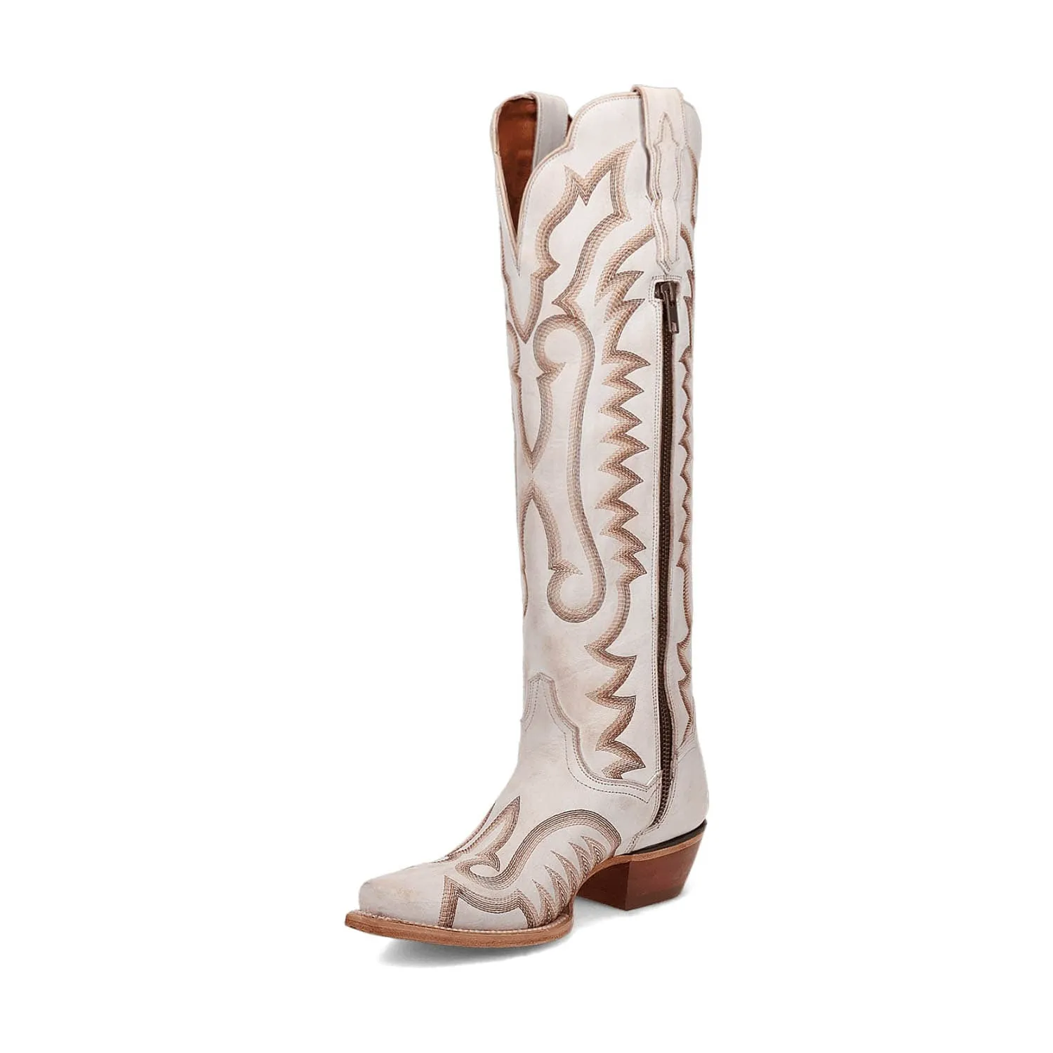 Dan Post Womens Josie White Leather Cowboy Boots