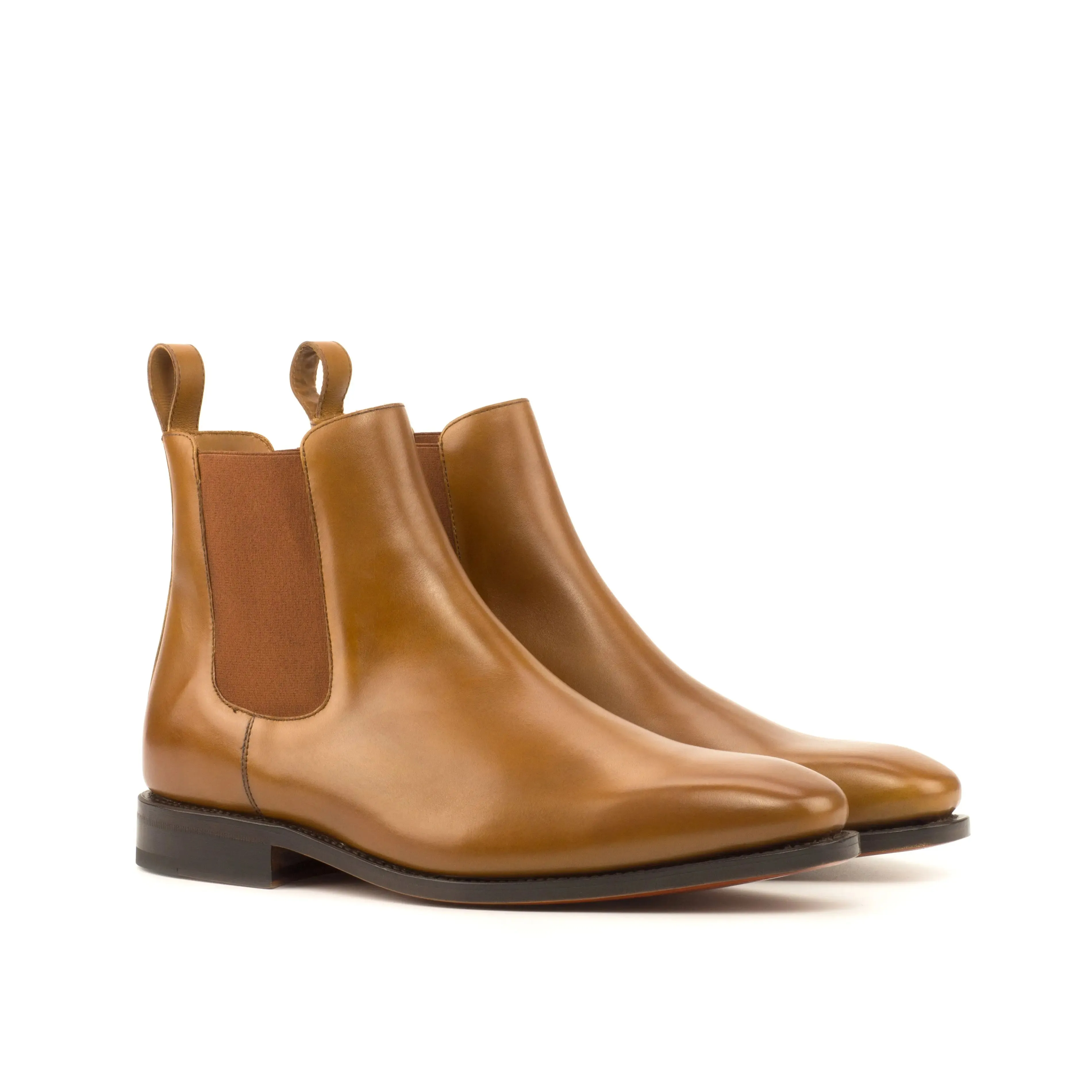 DapperFam Monza in Cognac Men's Italian Leather Chelsea Boot