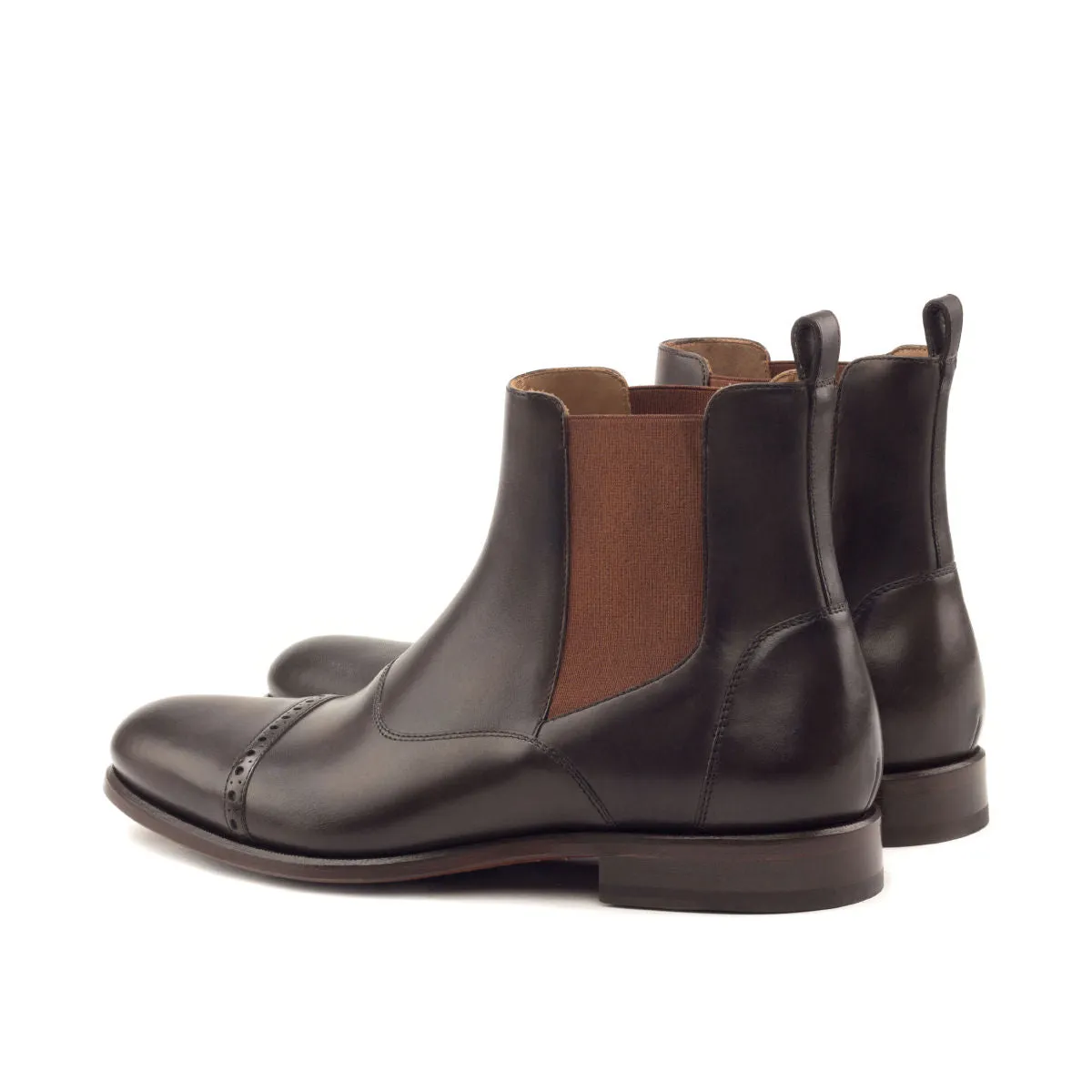 DapperFam Vesuvio in Dark Brown Men's Italian Leather Chelsea Multi Boot