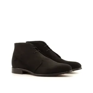 DapperFam Vivace in Black Men's Lux Suede Chukka