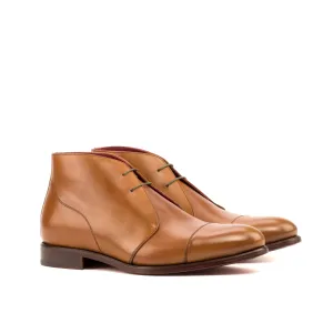 DapperFam Vivace in Cognac / Med Brown Men's Italian Leather Chukka