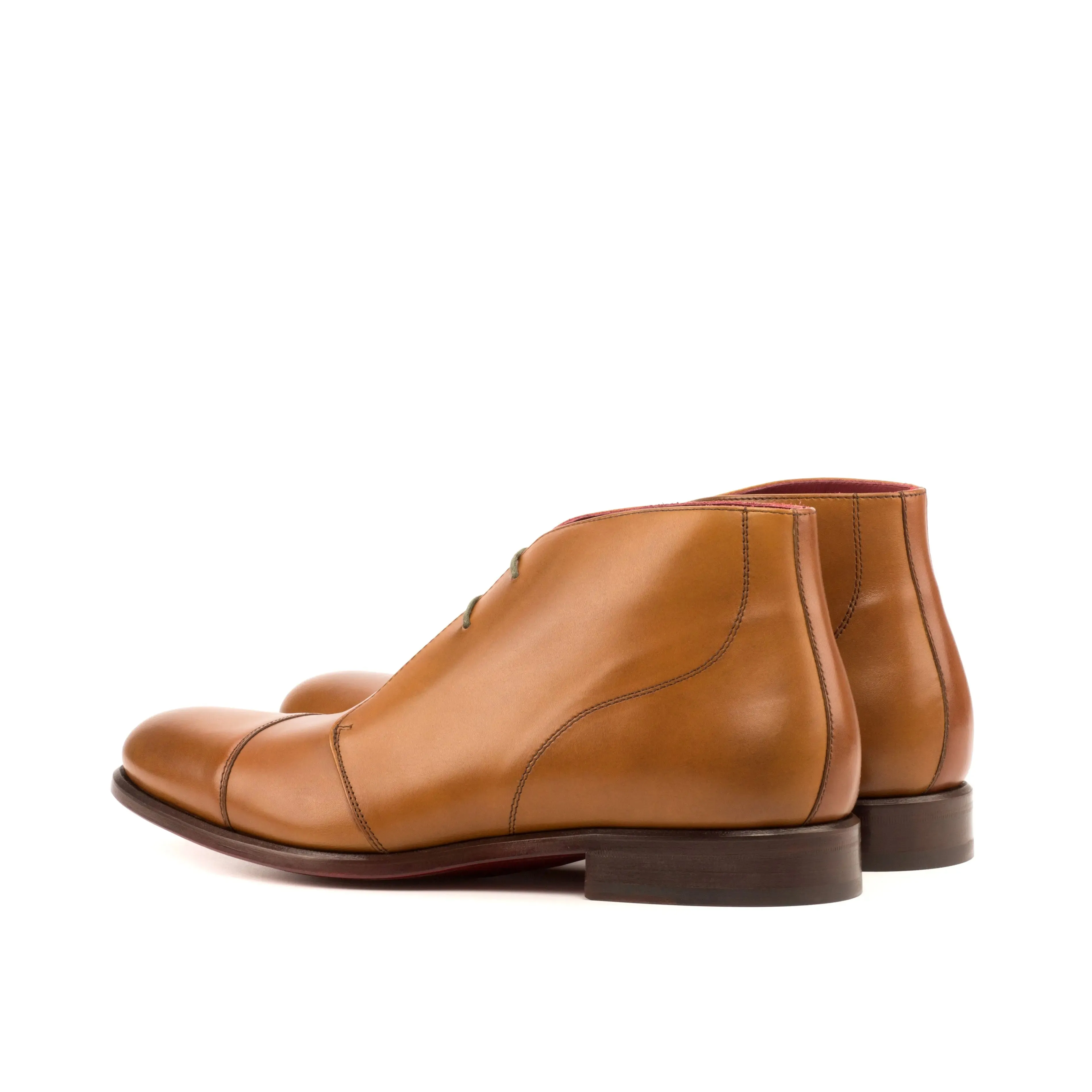 DapperFam Vivace in Cognac / Med Brown Men's Italian Leather Chukka