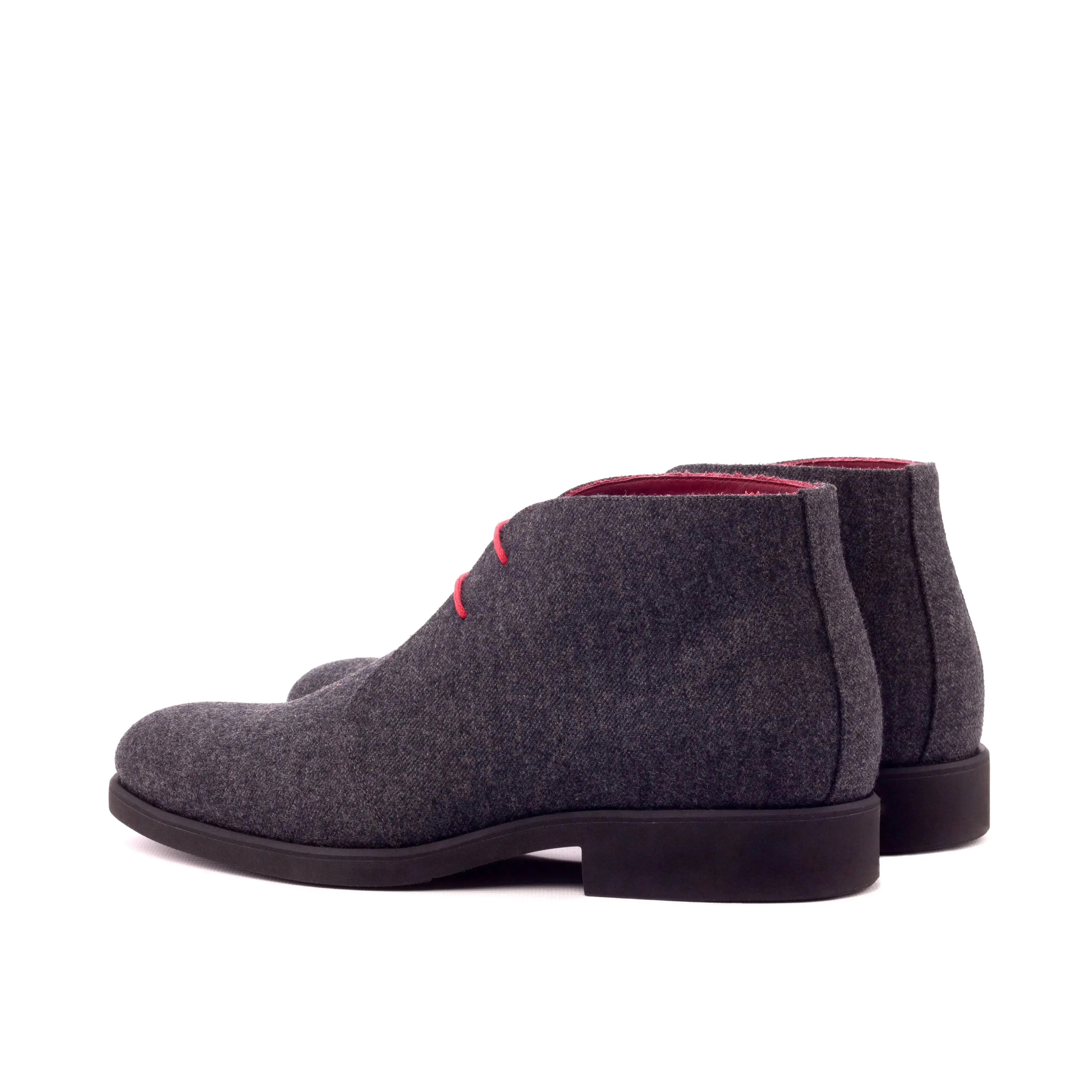 DapperFam Vivace in Dark Grey Men's Flannel Chukka