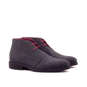 DapperFam Vivace in Dark Grey Men's Flannel Chukka