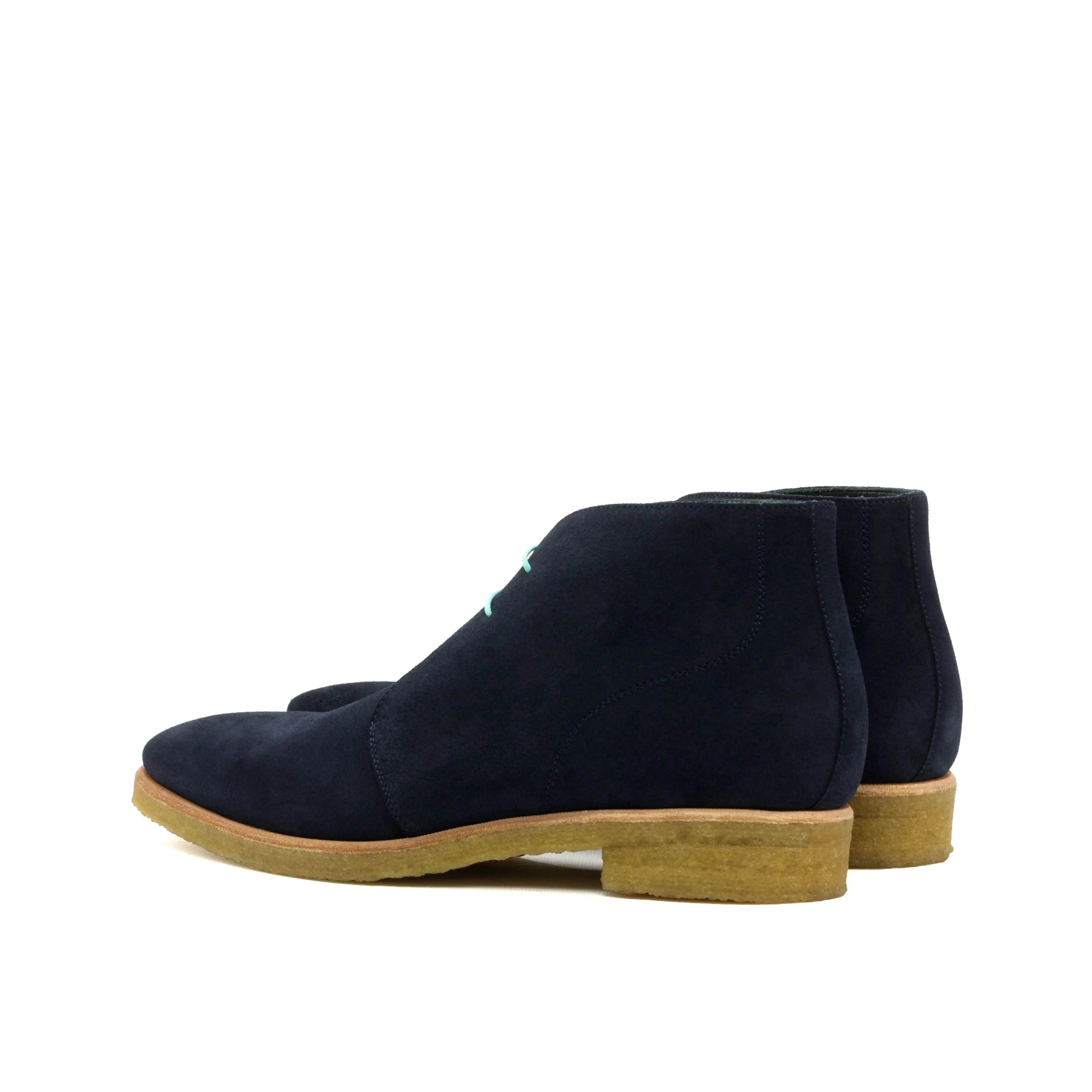 DapperFam Vivace in Navy Men's Lux Suede Chukka