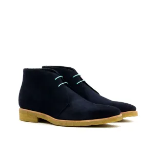 DapperFam Vivace in Navy Men's Lux Suede Chukka