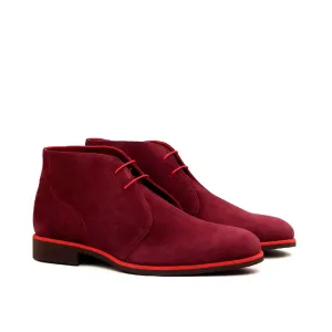 DapperFam Vivace in Wine Men's Italian Suede Chukka