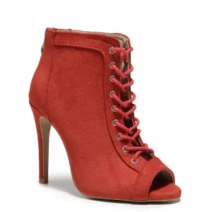 Dilynn - Red Vegan Suede - Suede Sole