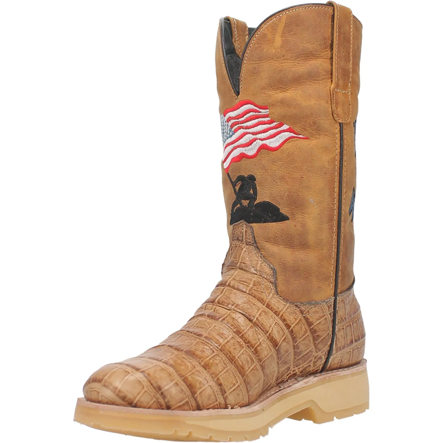 Dingo Mens Patriot Tan Leather Cowboy Boots