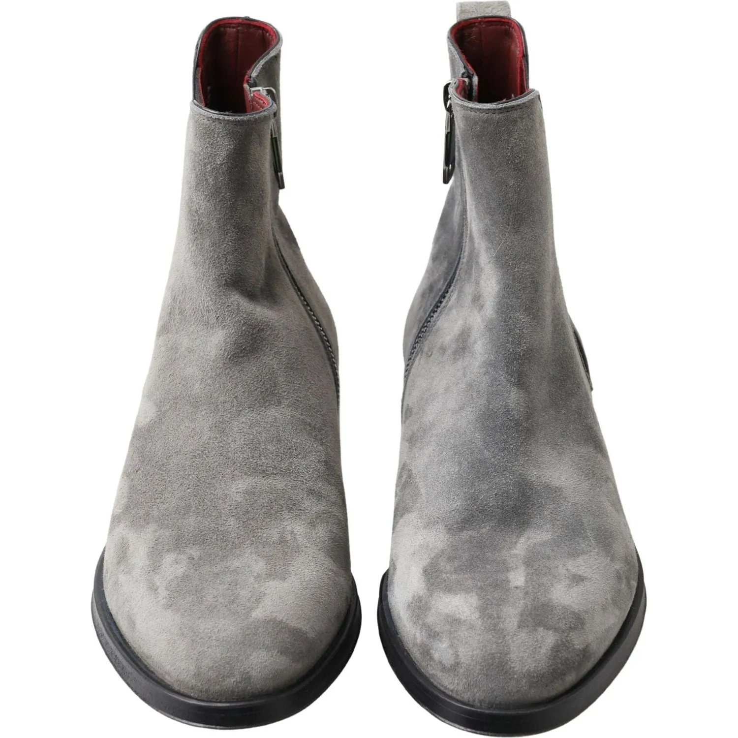 Dolce & Gabbana Elegant Gray Chelsea Leather Boots