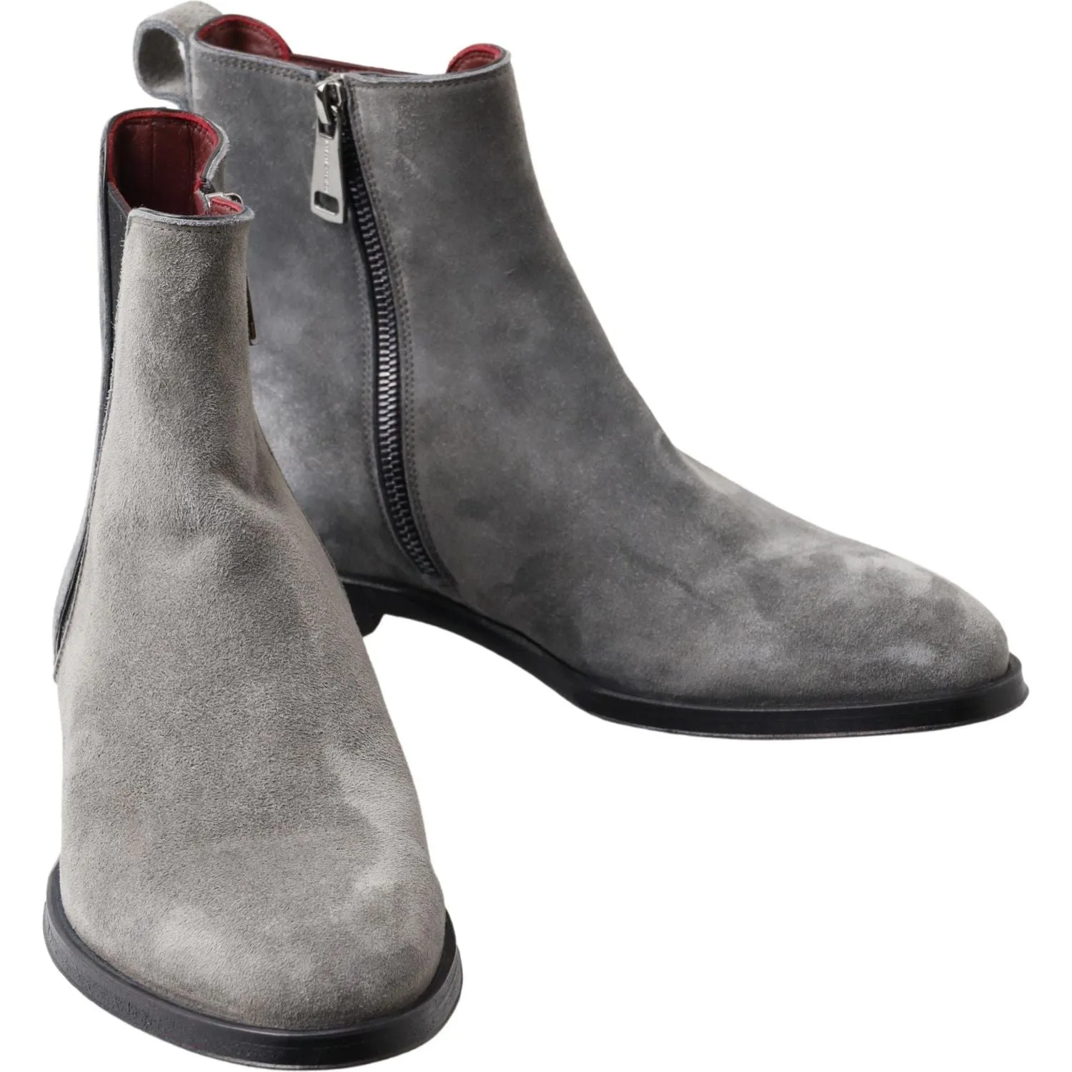 Dolce & Gabbana Elegant Gray Chelsea Leather Boots