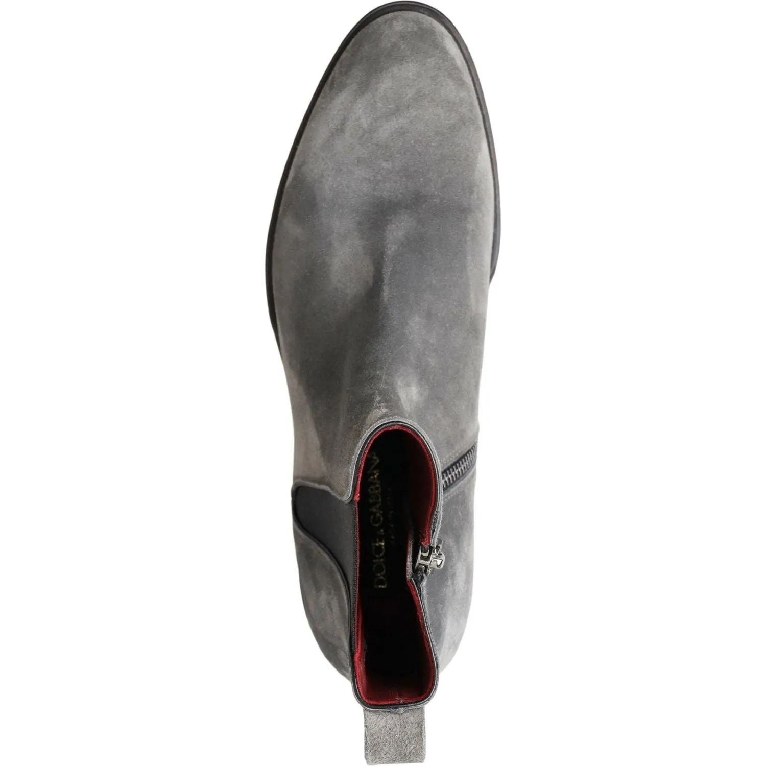 Dolce & Gabbana Elegant Gray Chelsea Leather Boots