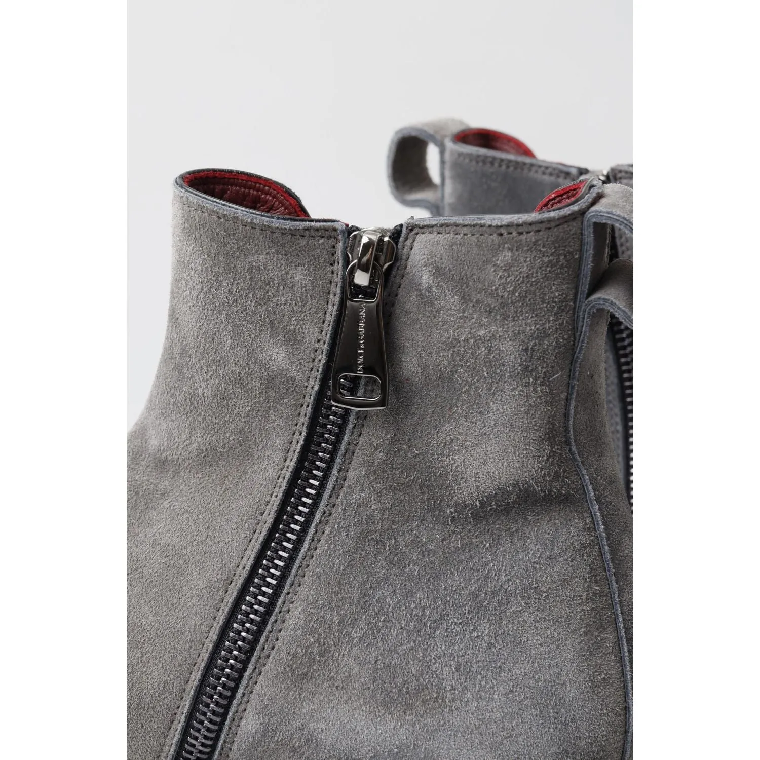 Dolce & Gabbana Elegant Gray Chelsea Leather Boots