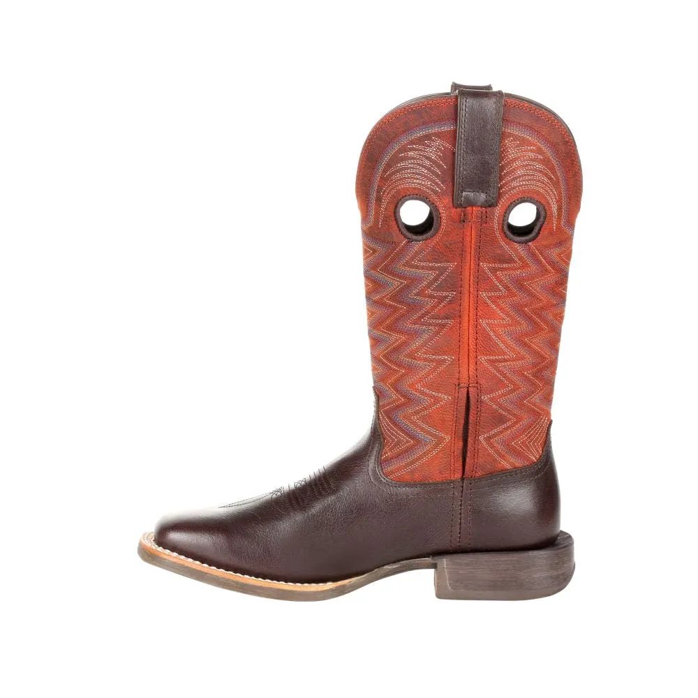 'Durango' Women's 12" Lady Rebel Pro Western Square Toe - Chestnut / Crimson