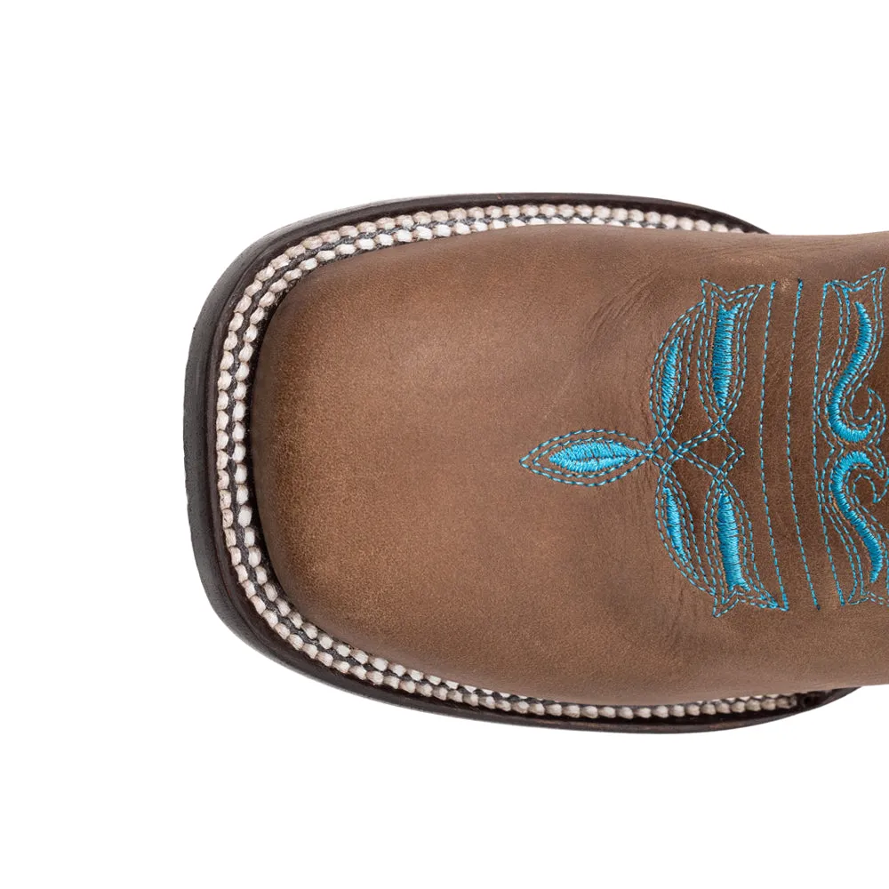 Ella Embroidery Square Toe Cowboy Boots