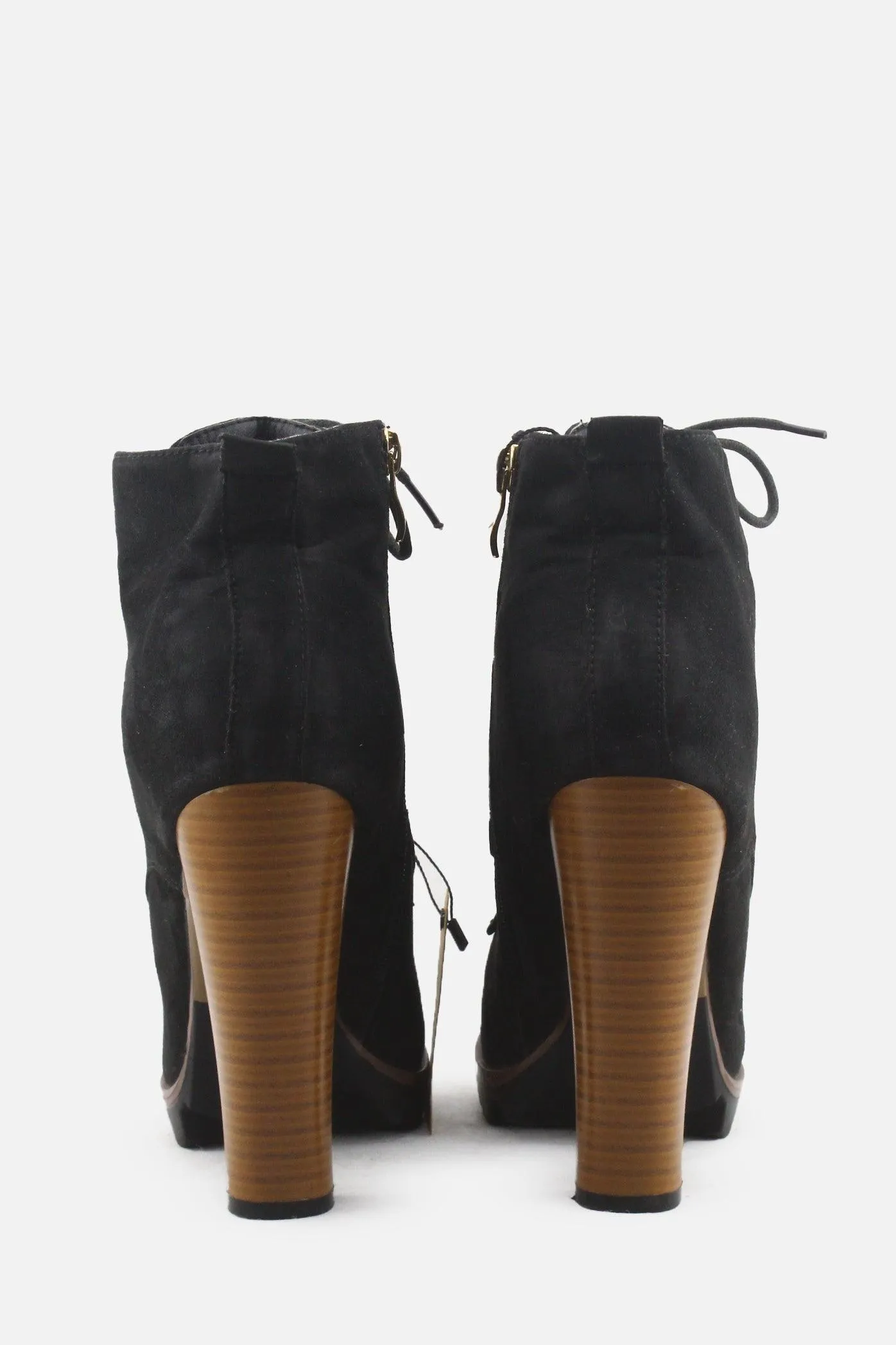 European Brand Zipper Laces Platform Boots | Suede