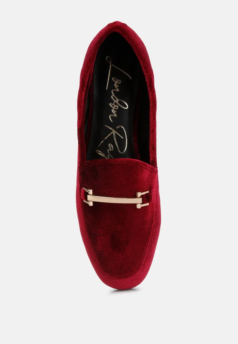 Evelio Horsebit Embellished Velvet Loafers