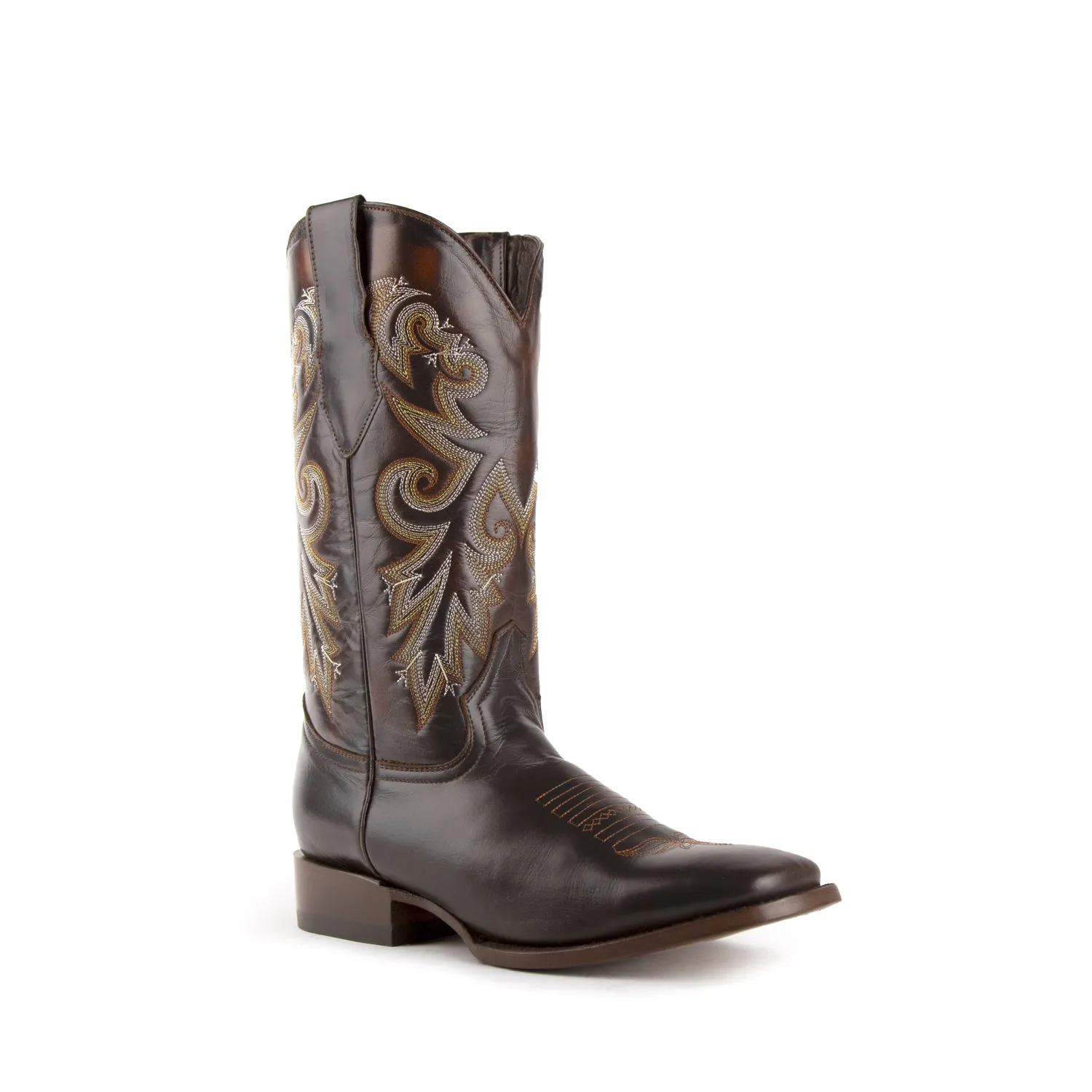 Ferrini Mens Chocolate Leather Tundra S-Toe Western Cowboy Boots