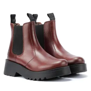 Fly London Medi Leather Women's Wine Boots