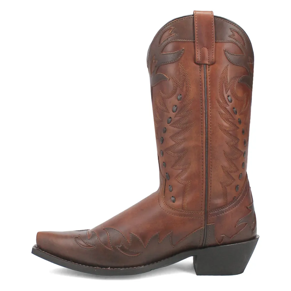 Gentry Tooled Inlay Embroidered Snip Toe Cowboy Boots