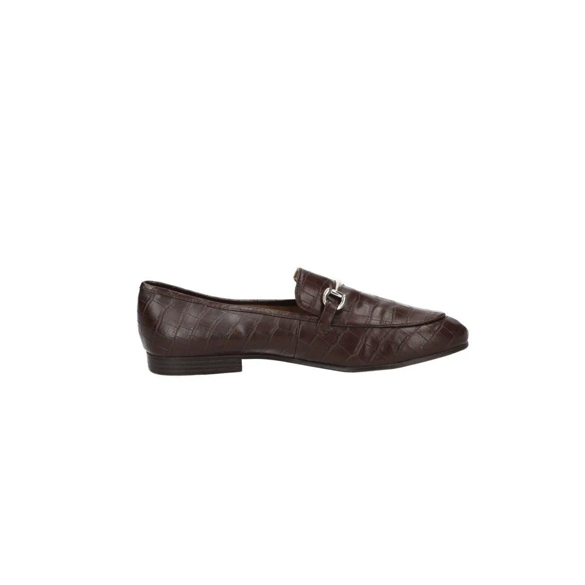 H&M Croc Embossed Loafers Leather Brown Colour For Women