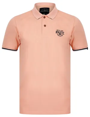 Hershell Cotton Pique Polo Shirt in Coral Cloud - Tokyo Laundry