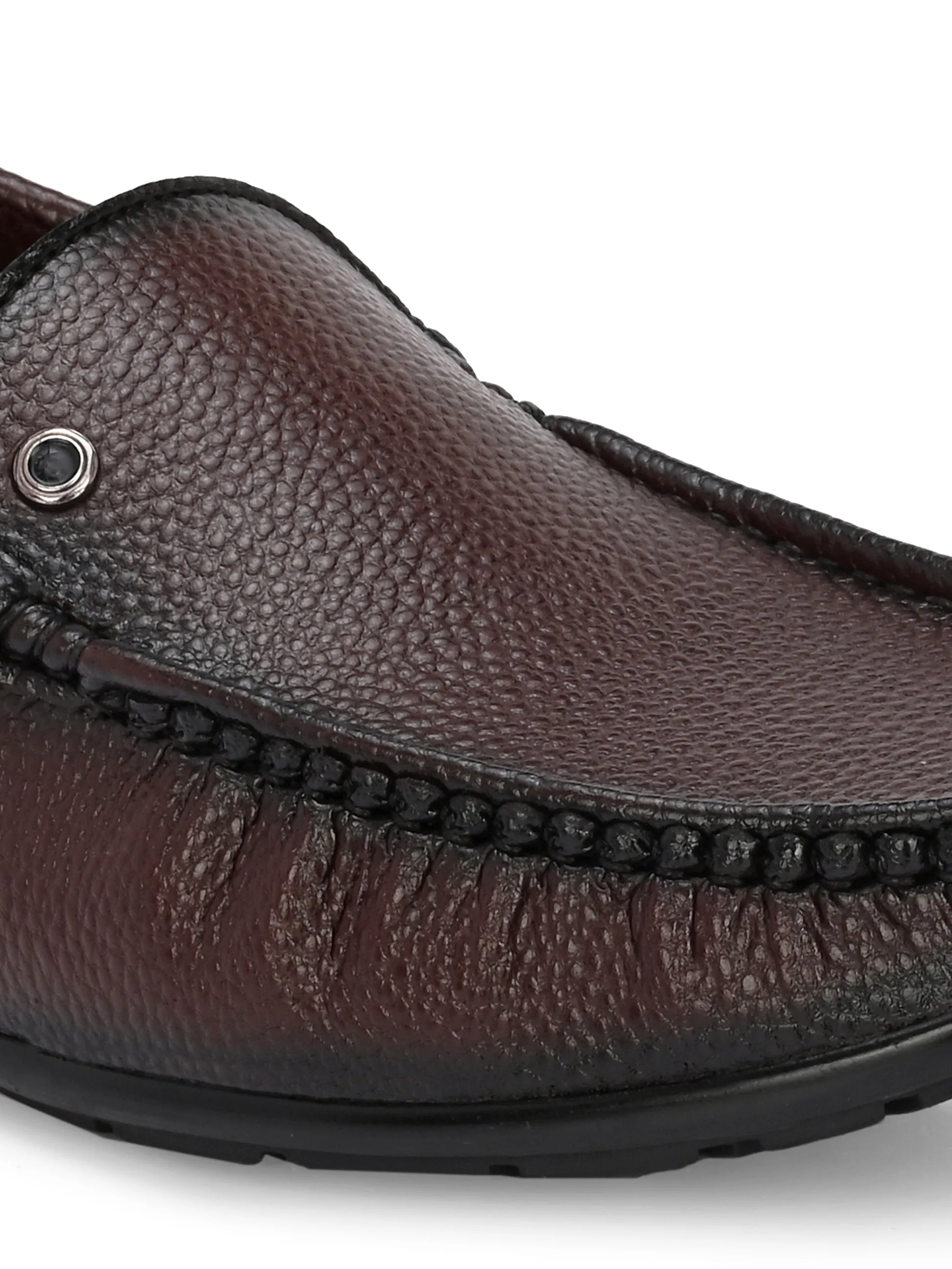 Hitz Men's Brown Synthetic Slip-On Comfort Loafer Shoes