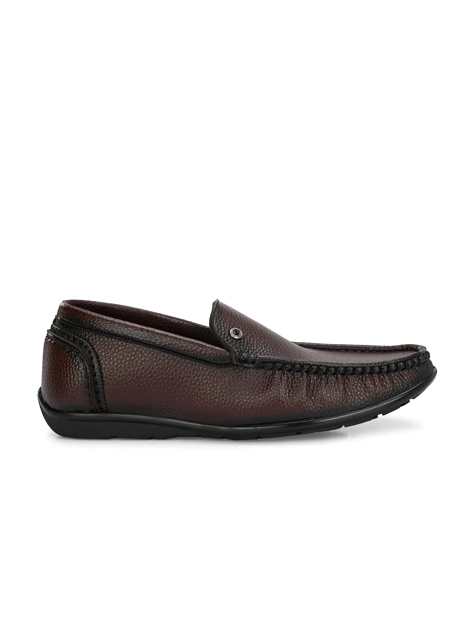 Hitz Men's Brown Synthetic Slip-On Comfort Loafer Shoes