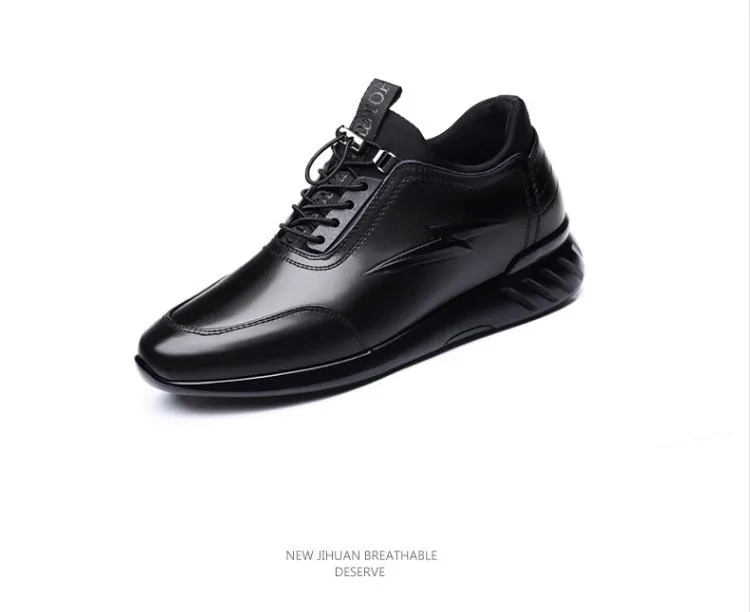 Hnzxzm 2023 New Men's Vulcanize Shoes Men Casual Shoes PU Leather Design Shoes Height Increase 6-8CM Gym Business Fashion Male Sneakers