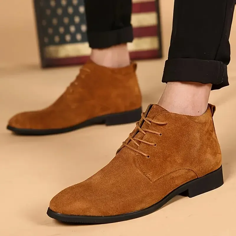 Hnzxzm Waterproof Mens Chukka Boots  Windproof Slip-Resistant, Lace-up Shoes for Comfortable  Outdoor Walking