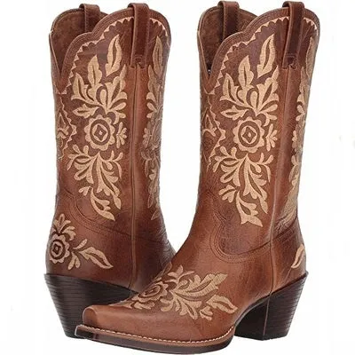 Hot Cowboy Boots Genuine Leather Embroidered High Quality Western Boots for Mens