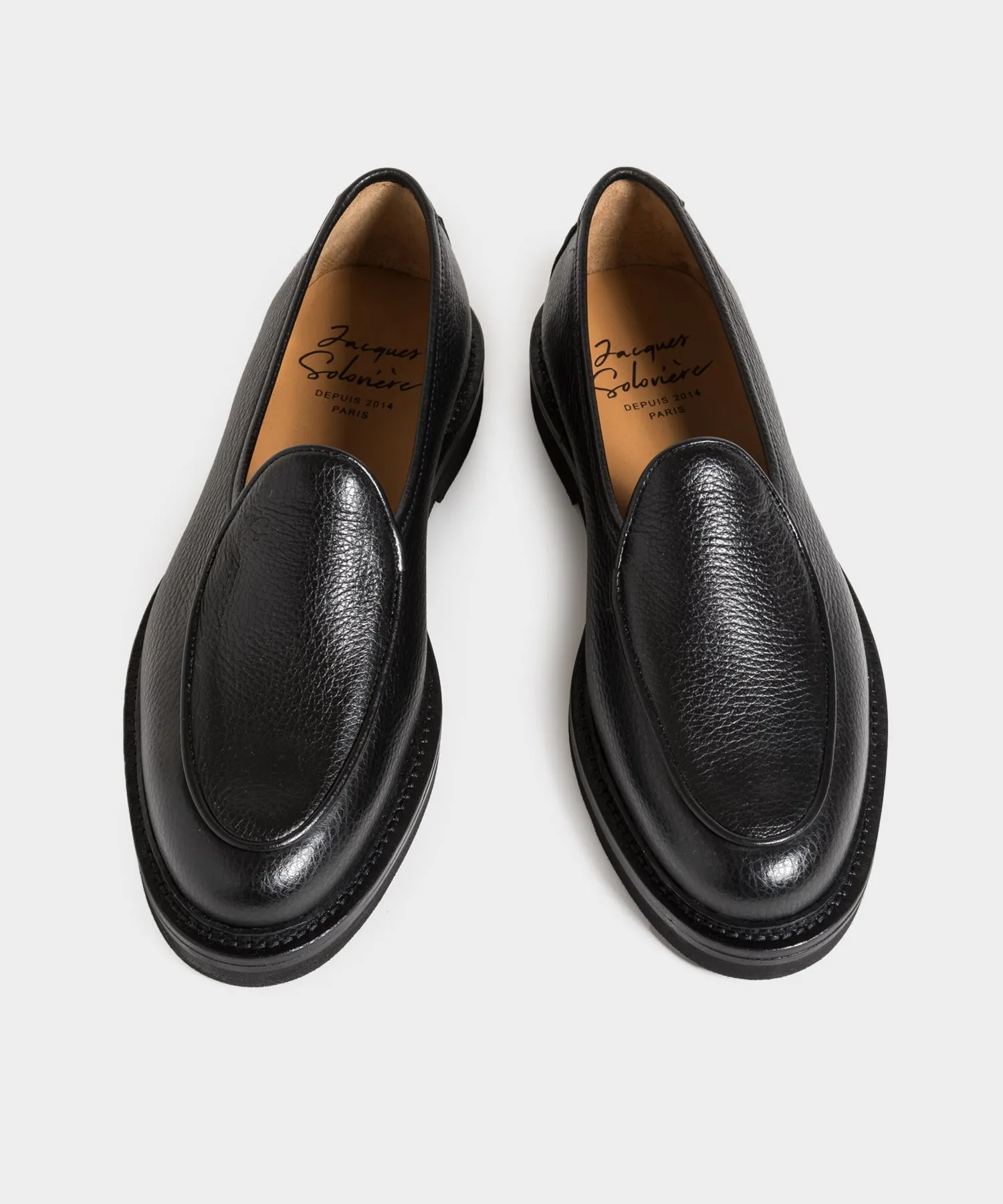 Jacques Solovière Lex Loafer in Black Leather