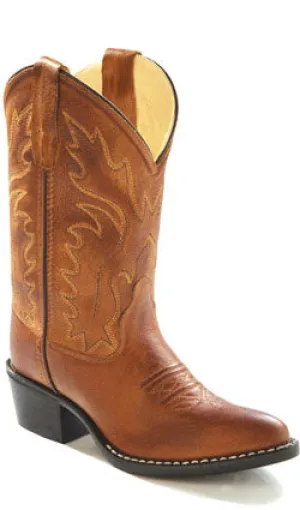 Jama Old West® Children's Tan Round Toe Cowboy Boots