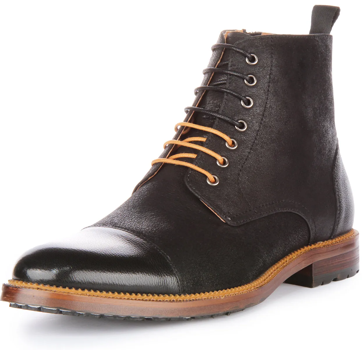 Justinreess England Gael Lace up Ankle Boots In Black