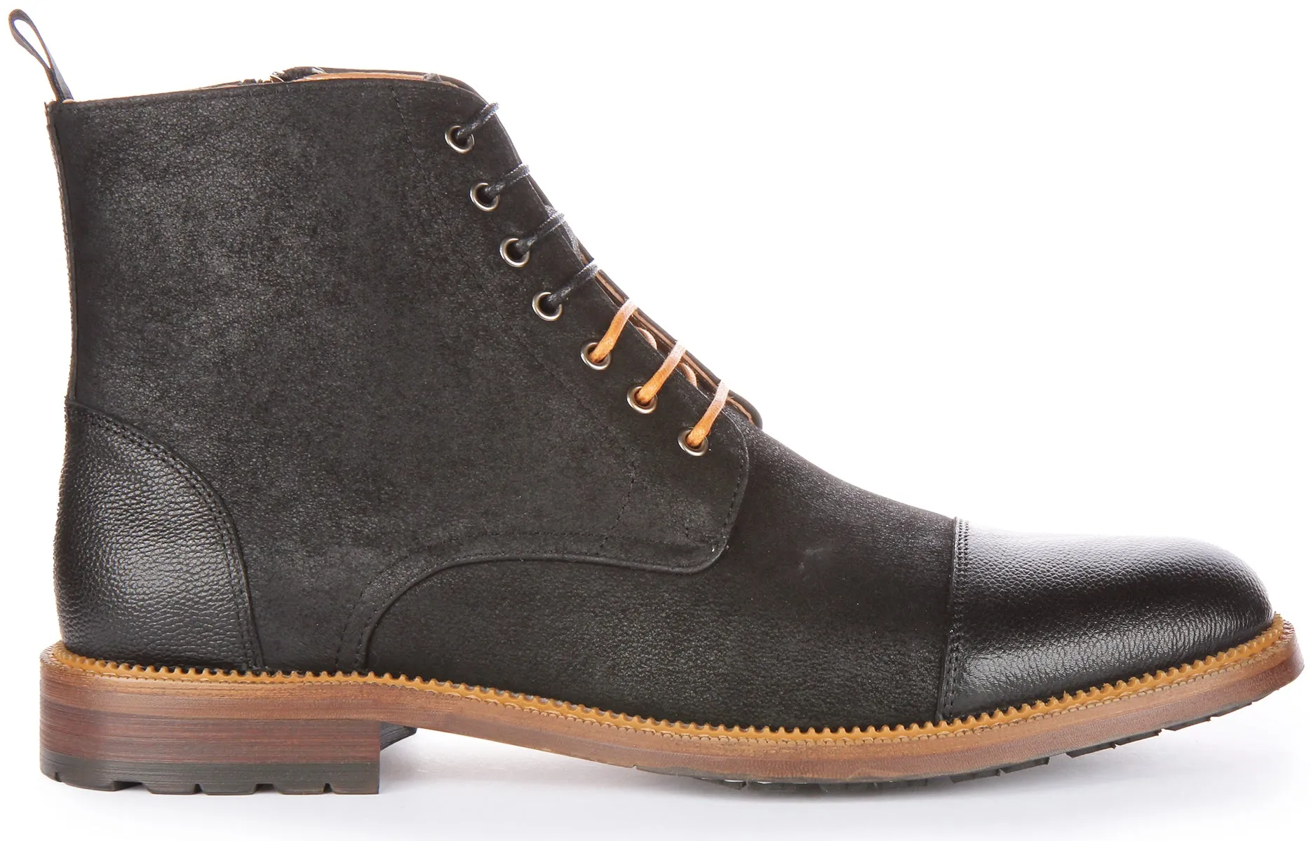 Justinreess England Gael Lace up Ankle Boots In Black