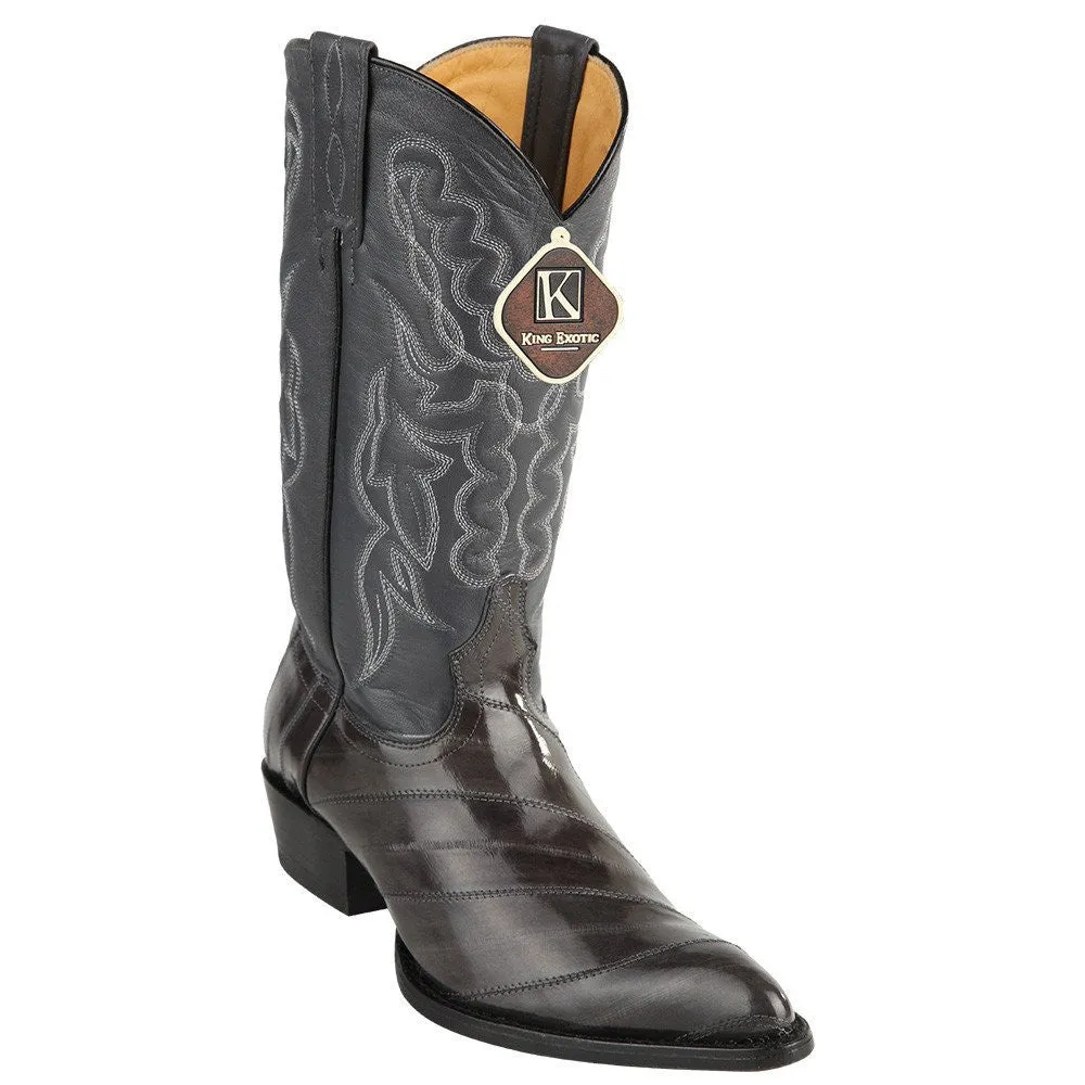 King Exotic Men's Gray Eel Skin Cowboy Boots