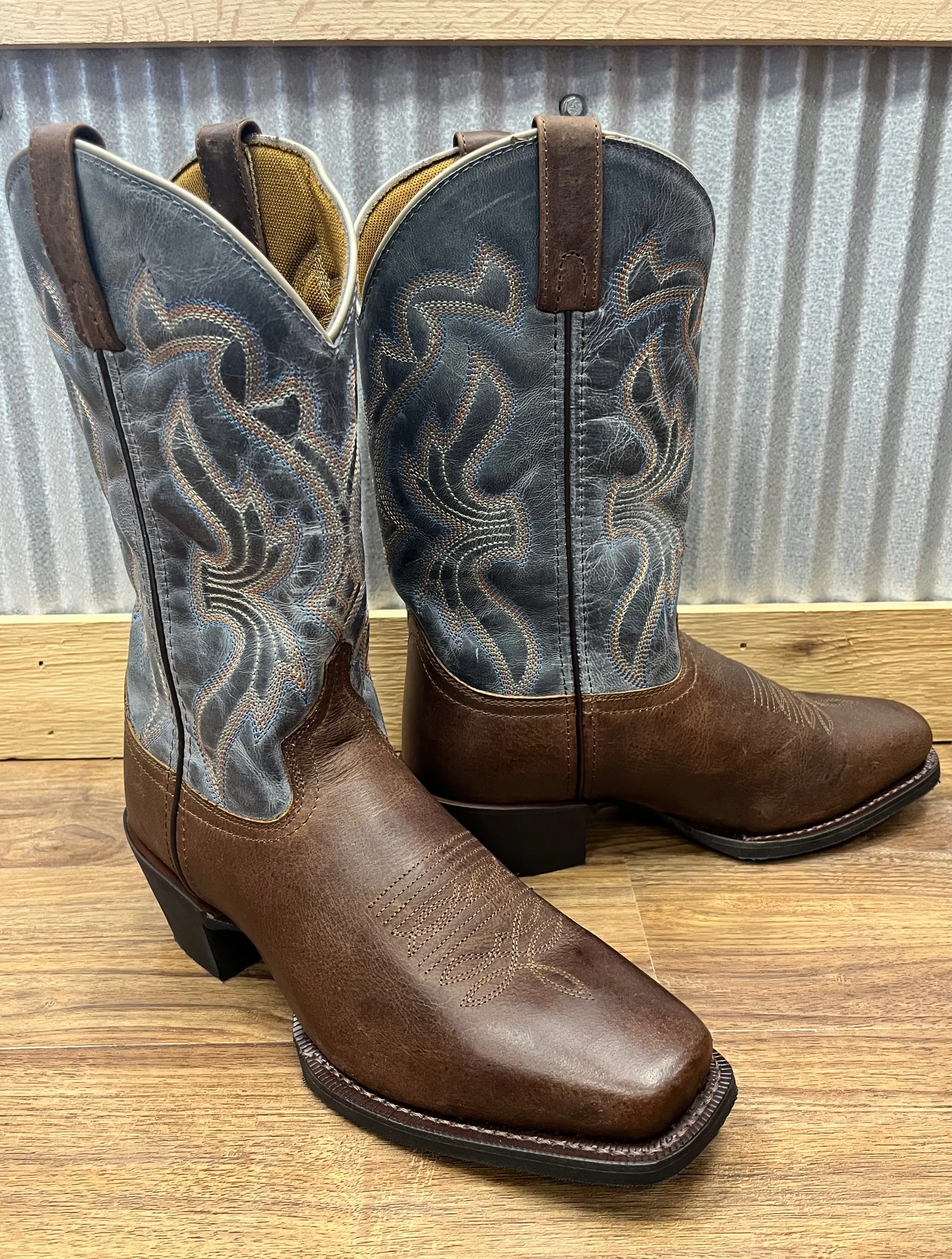 Laredo Men's Tan and Blue McKinney Cowboy Boots 68556