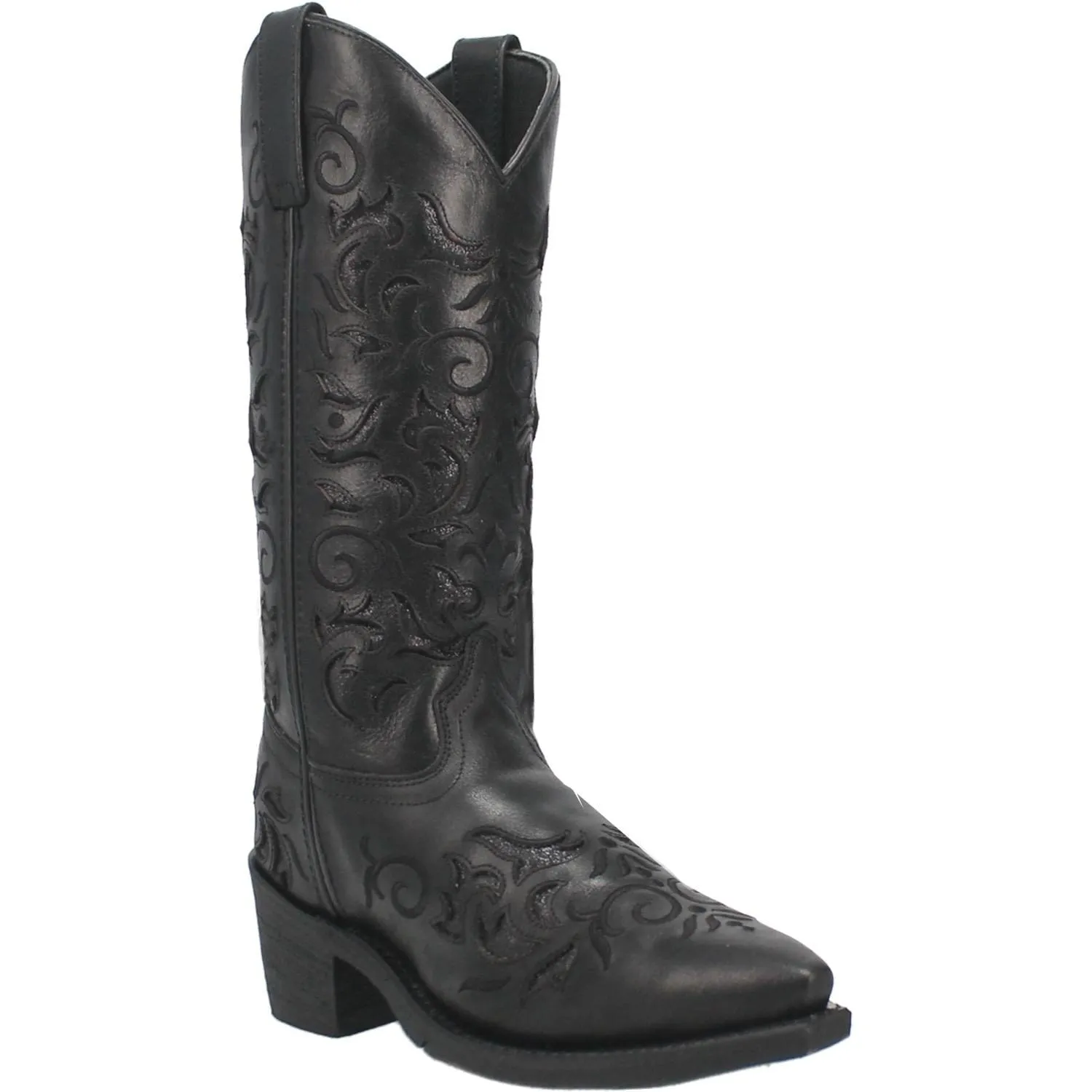 Laredo Women's Night Sky Black Leather Cowgirl Boots 52450