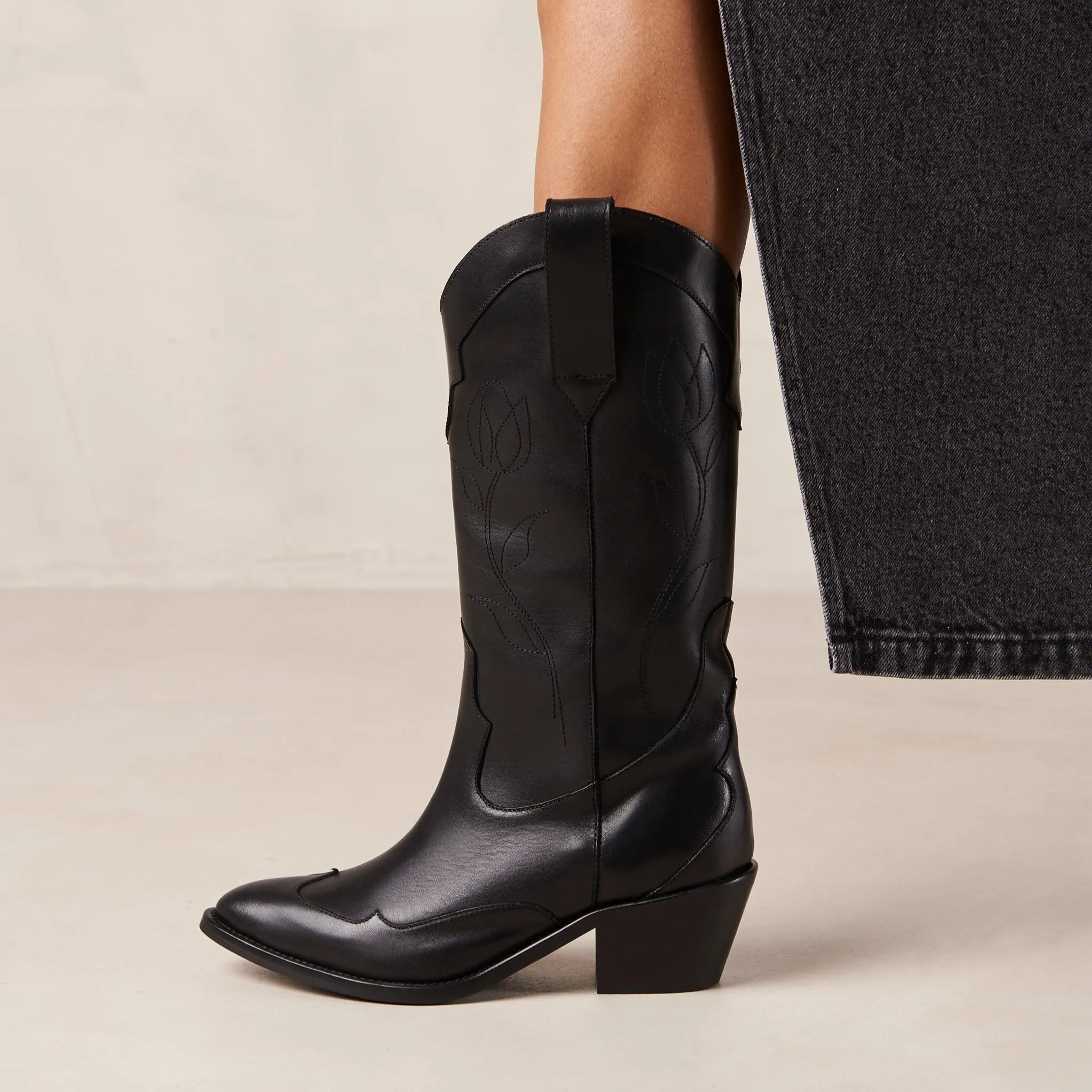 Liberty Black Leather Boots