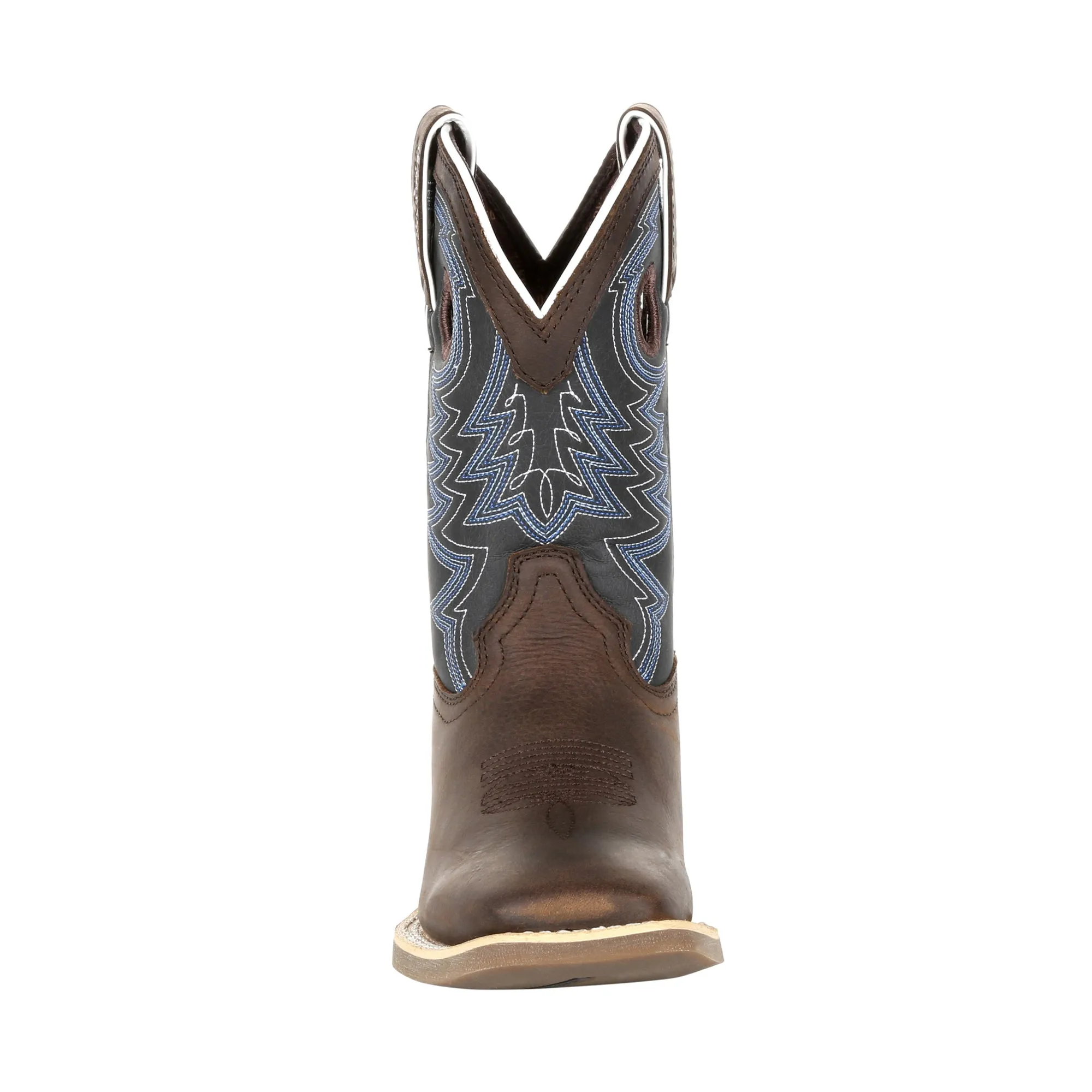 Lil Durango Big Kids Brown/Blue Leather Rebel Pro Cowboy Boots