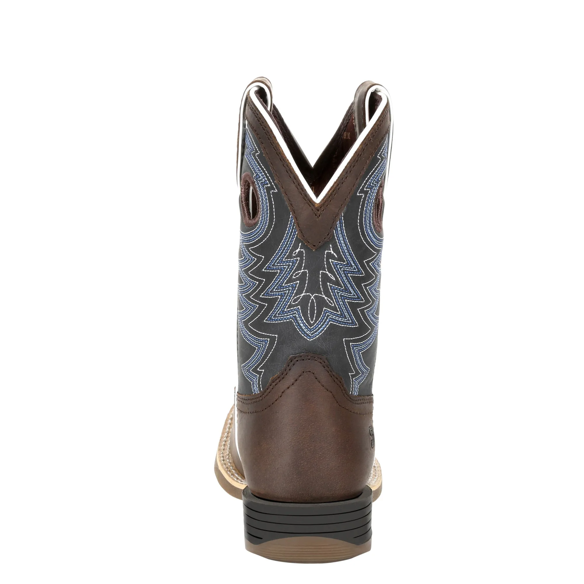 Lil Durango Big Kids Brown/Blue Leather Rebel Pro Cowboy Boots