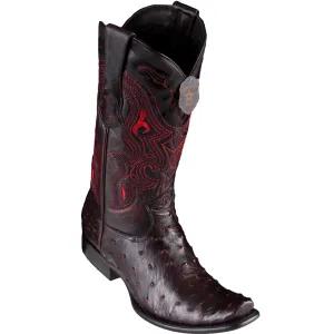 Los Altos Men's Ostrich Black Cherry Cowboy Boots - H79 Dubai Toe