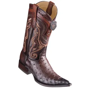 Los Altos Ostrich Faded Brown Pointed Toe Cowboy Boots