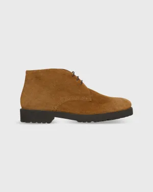 Lug Sole Lace-Up Boot in Cigar Suede